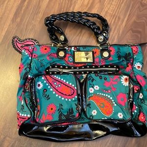 BETSEY Johnson Betseyville turquoise paisley shoulder bag new without tags